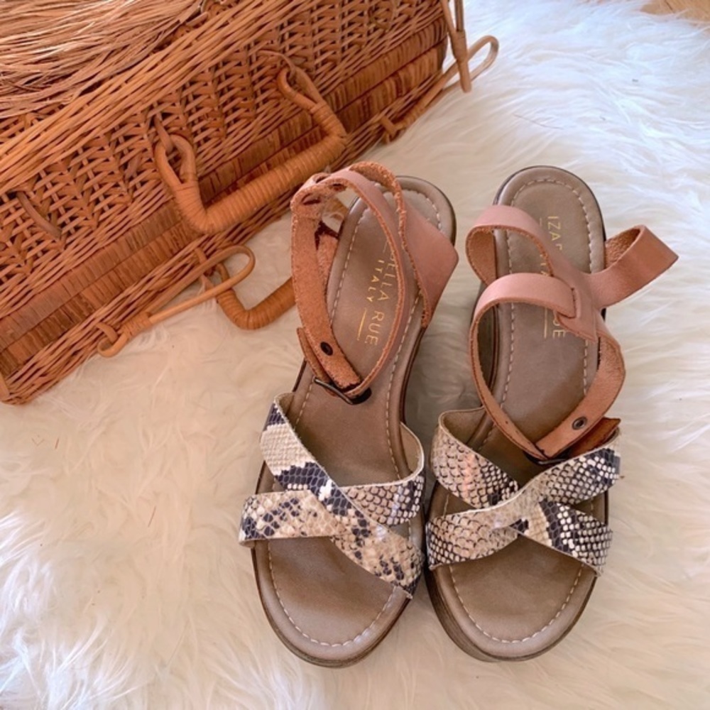 LIKE NEW Izabella Rue Snakeskin Wedge